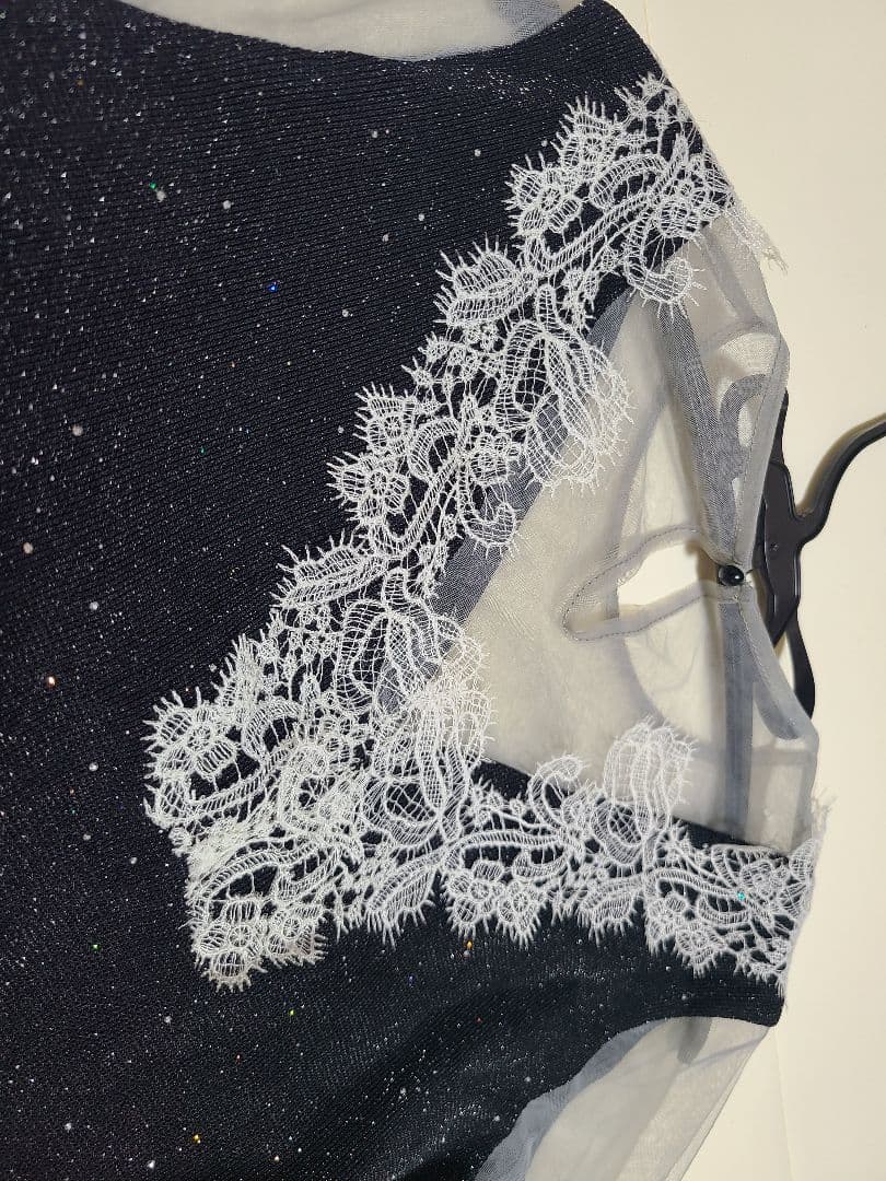 Lejaレースラメ スリットロングワンピース