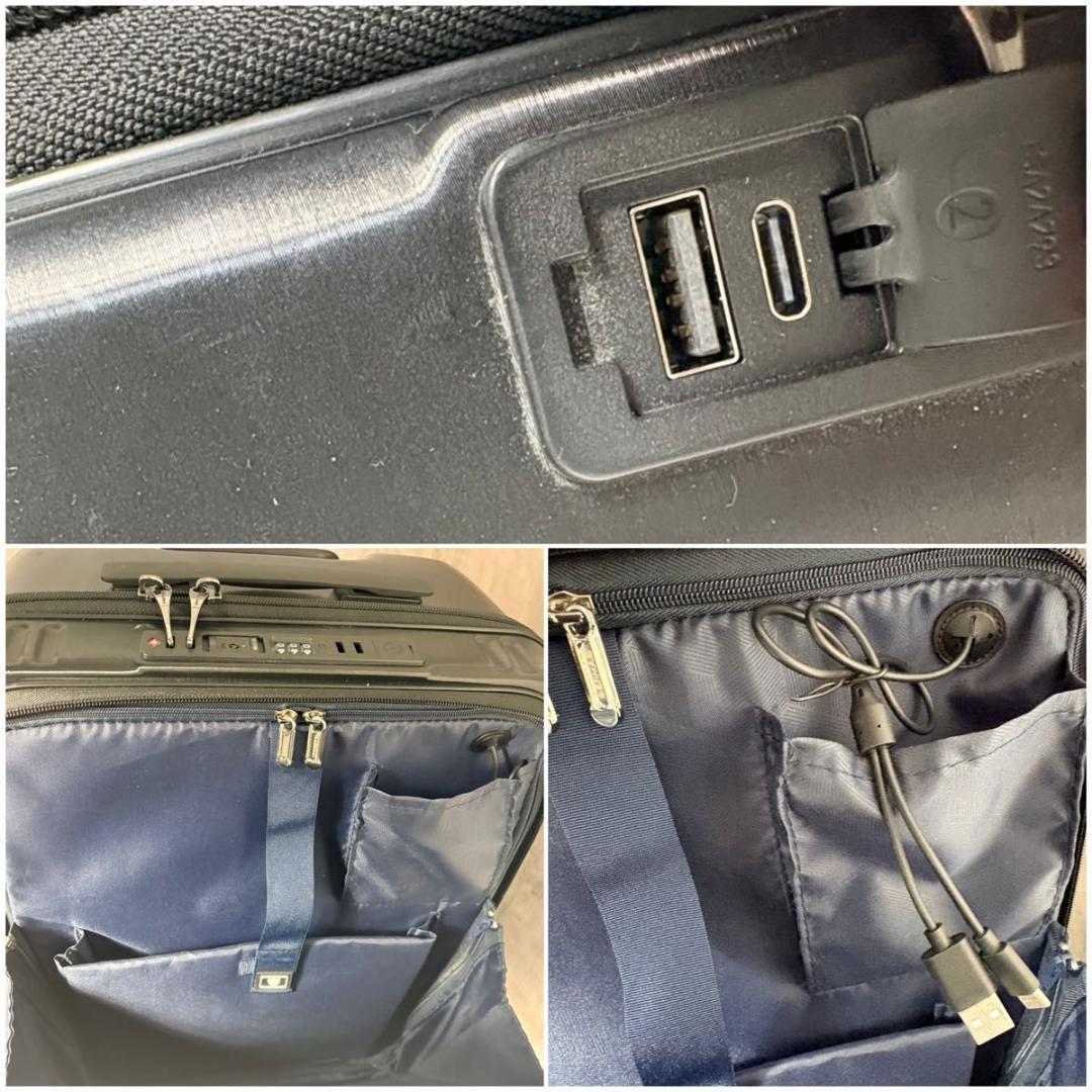 BERMAS キャリー 53L スーツケース TAS USB フロントオープン