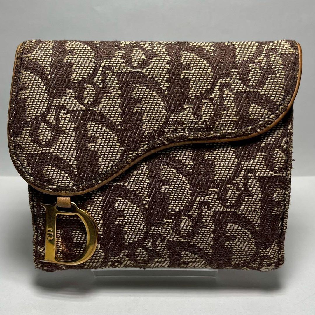 希少✨️クリスチャンディオール トロッター サドル Wホック 折り財布 オブリーク