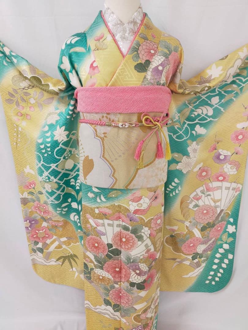 【WA-Modern】★★正絹　京友禅振袖　7点フルセット★★