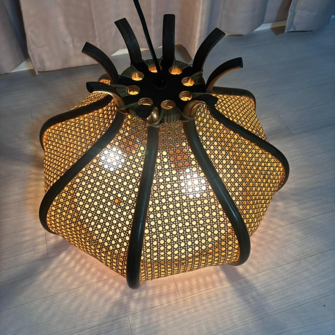 ラタン　照明　吊り下げ　ペンダントライト