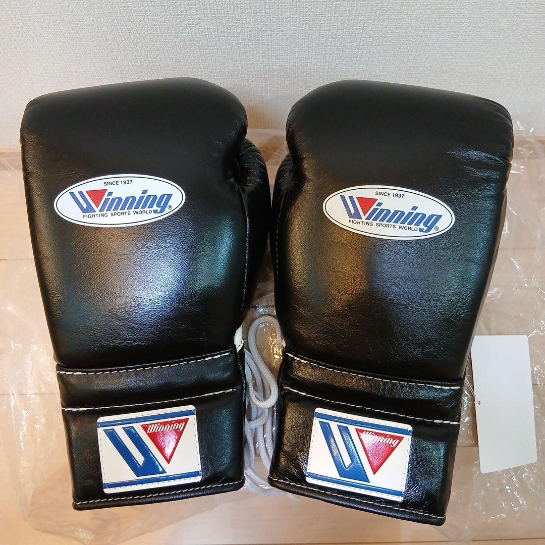 Winning ボクシンググローブ 12oz ブラックひも式