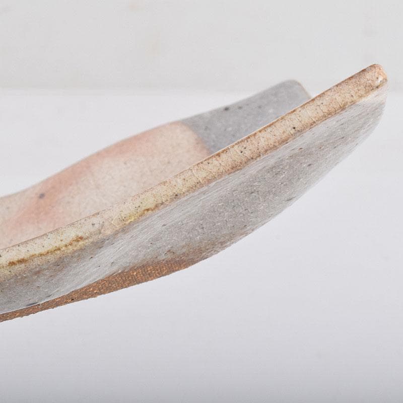 北大路魯山人作　鼠志野　四方皿　五客　共布　黒田陶々庵極め箱　M　R9064B