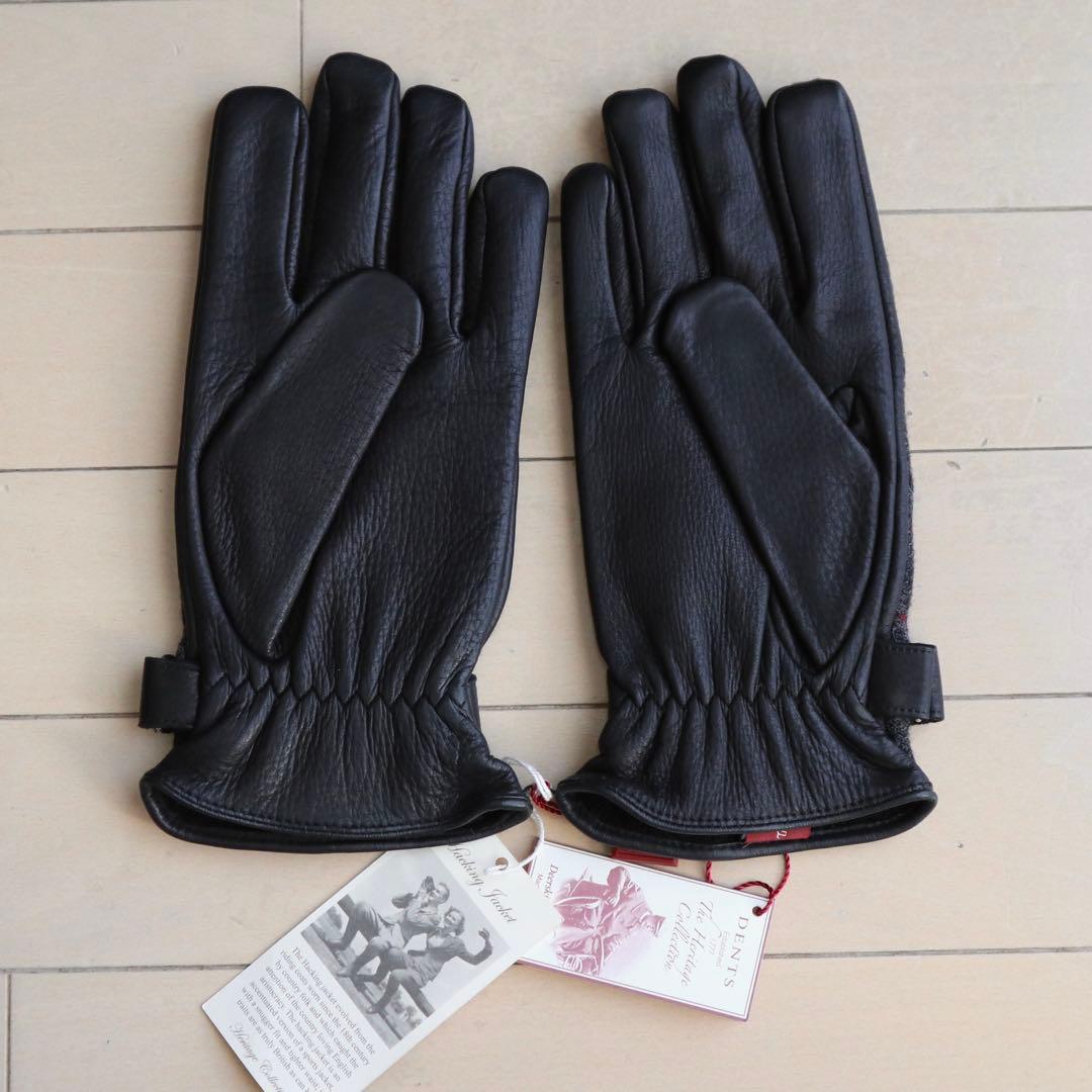 新品 DENTS Moon Tweed x Deer skin 手袋 M