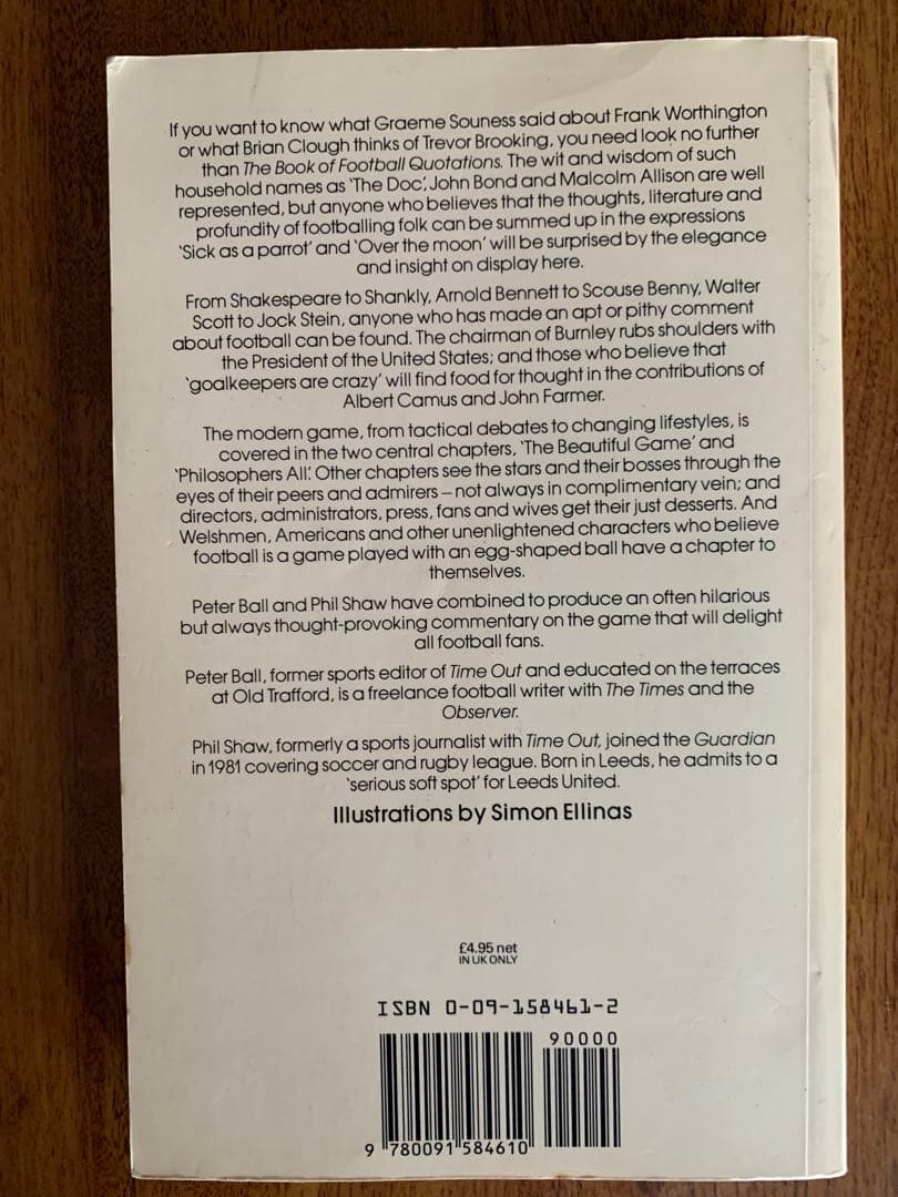 入手不可能！フットボール迷言集 1984年第一版初版本　英国でも入手不可能