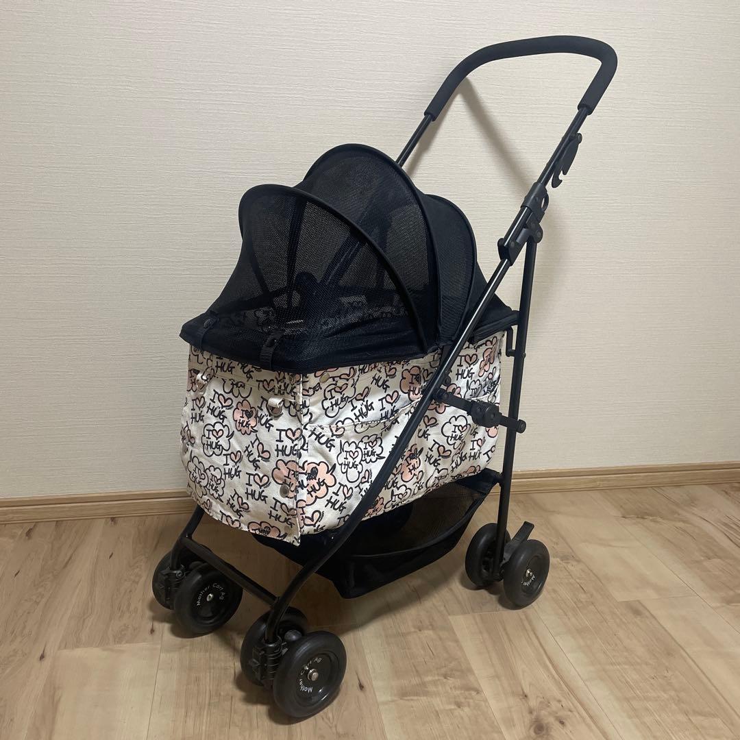 マザーカート2段式モノクロキャラクター柄 ペットカート