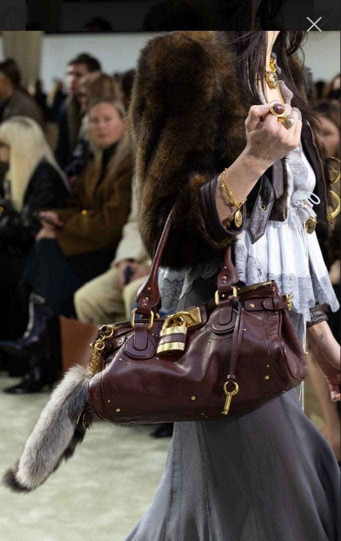 M*中様 Chloé クロエ　パディントン　ブラウンレザー ハンドバッグ