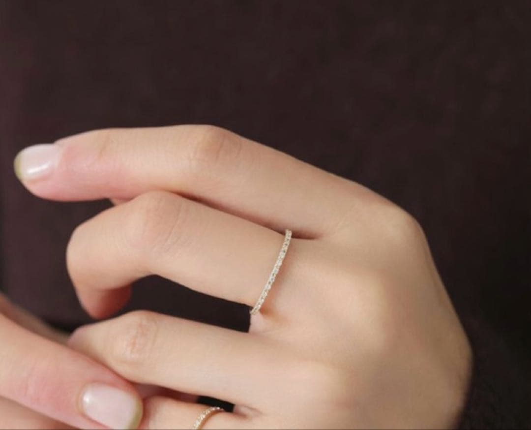 Lilas K10 ダイヤモンド ハーフエタニティリング　11号