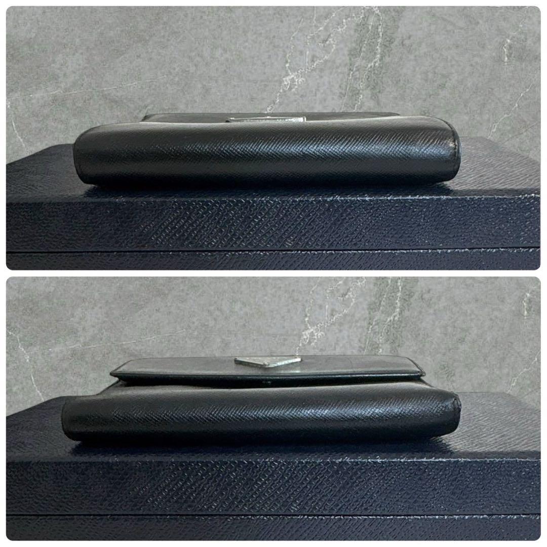 極美品‼️ PRADA プラダ 三つ折り財布 サフィアーノ ブラック 黒