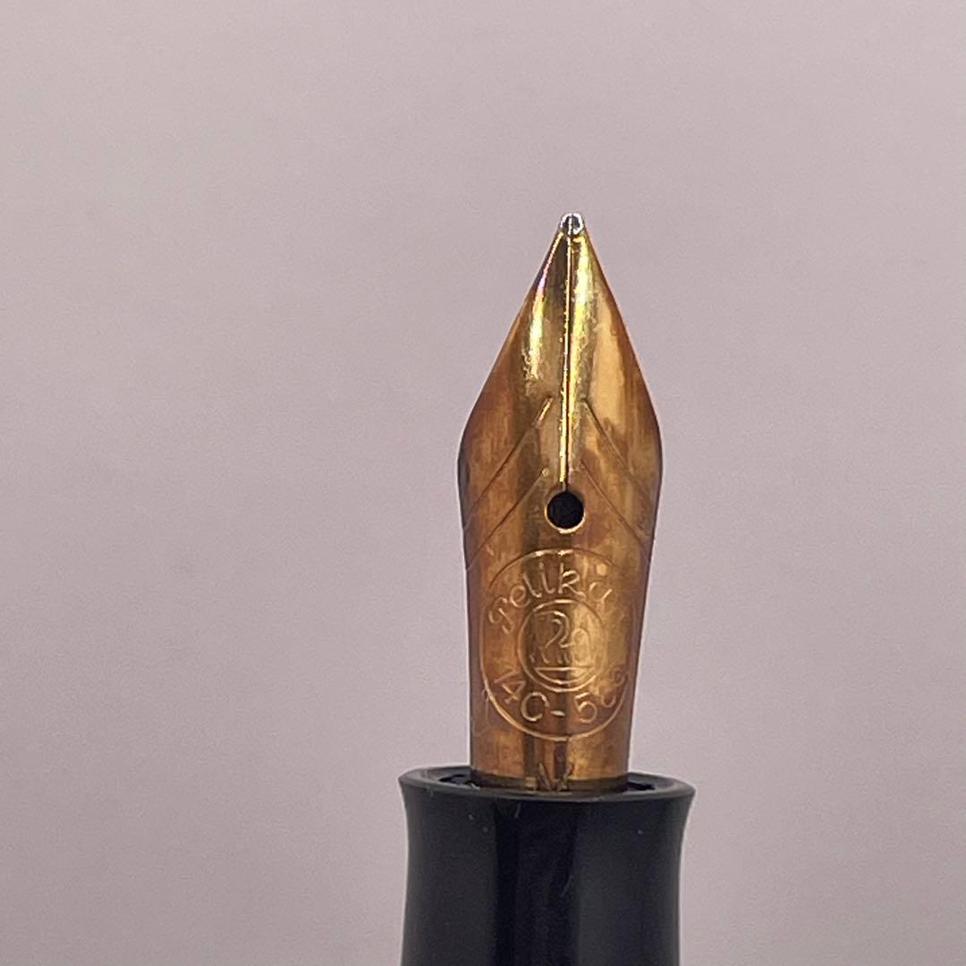 PE699□ペリカン 400nn m&k 緑縞 万年筆 吸入式