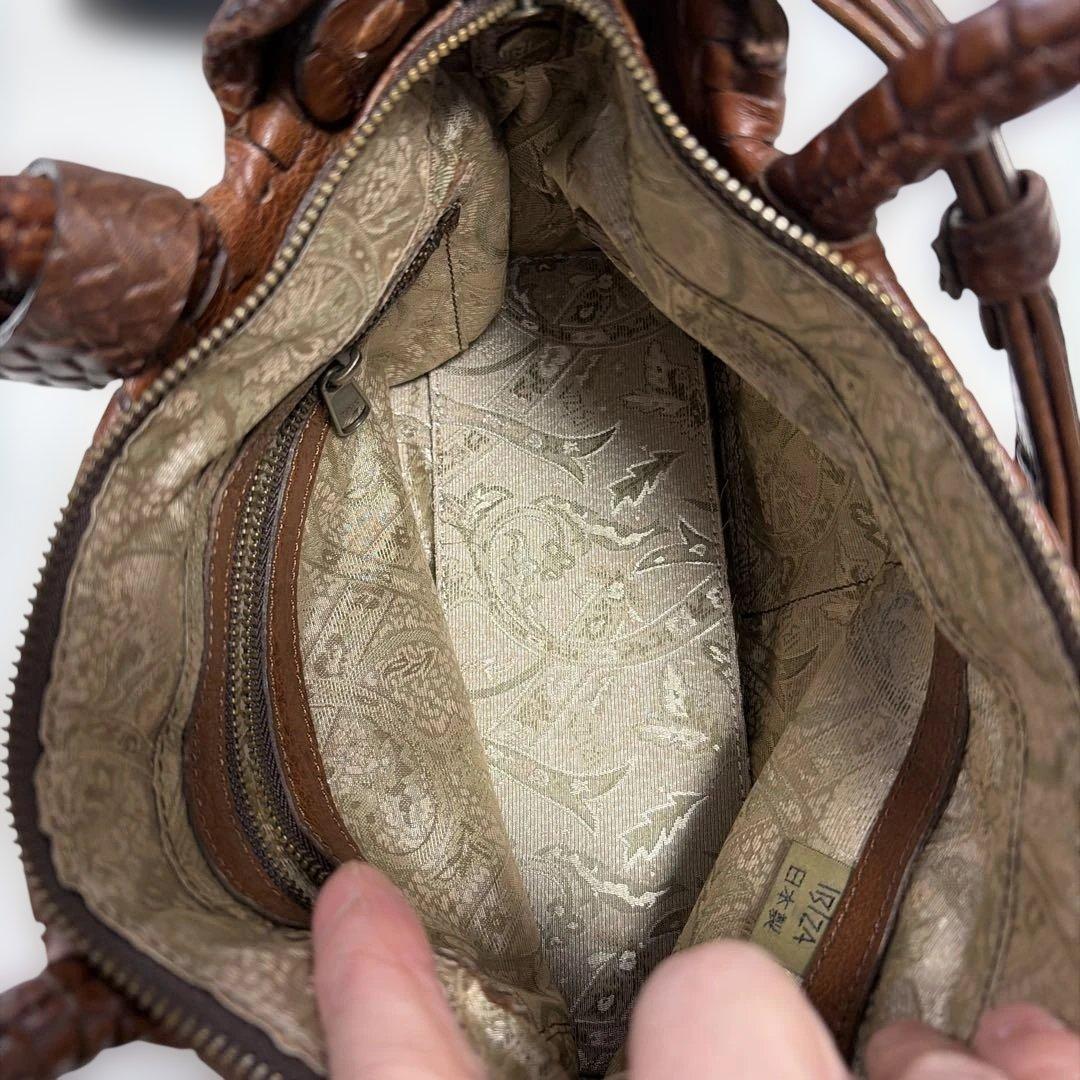 IBIZA　ブラウン　ワニ革　ハンド、ショルダー2wayバッグ　美品！