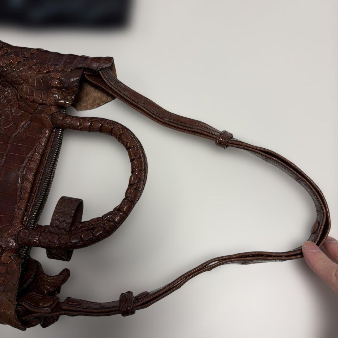 IBIZA　ブラウン　ワニ革　ハンド、ショルダー2wayバッグ　美品！