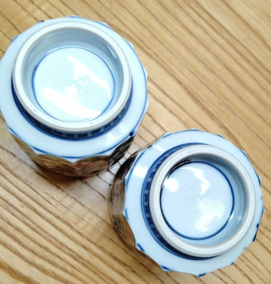 ☆ 叶松谷 清水焼 赤絵湯呑