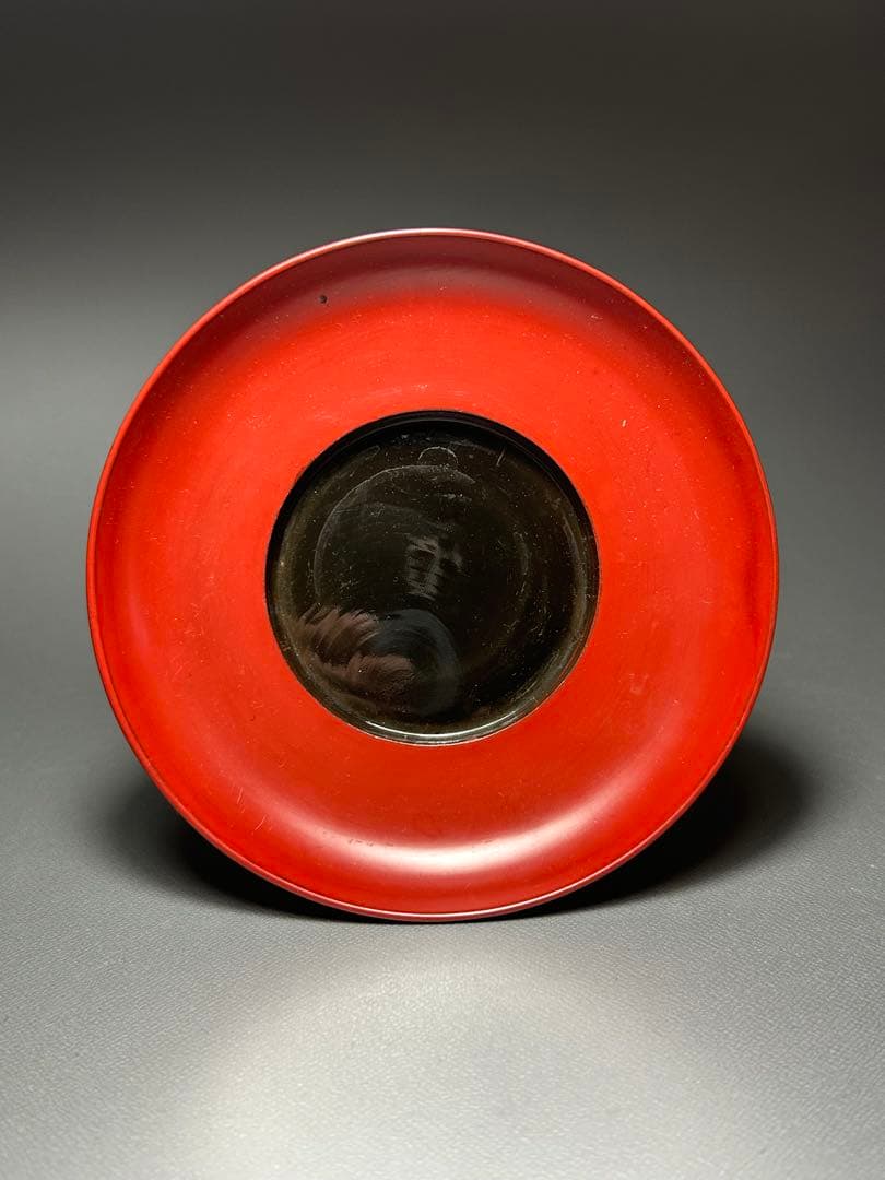 古伊万里　蝶　葡萄紋様　さそば猪口　輪島塗　茶托　5客セット　染付　朱漆