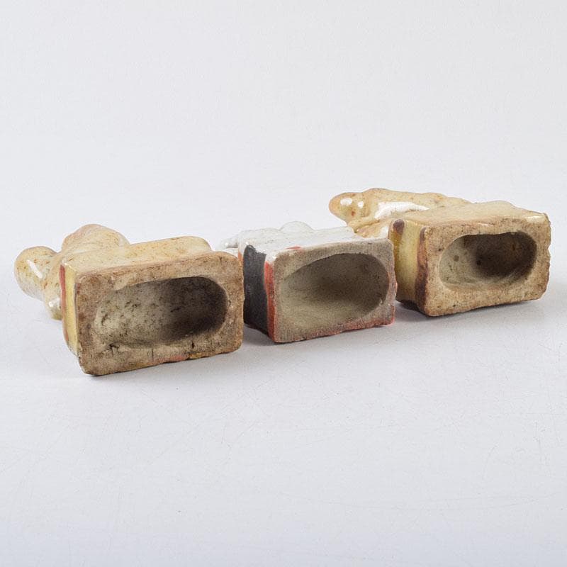 陶器製　色絵金彩　お稲荷さん　狐　3点まとめて　C　R9213