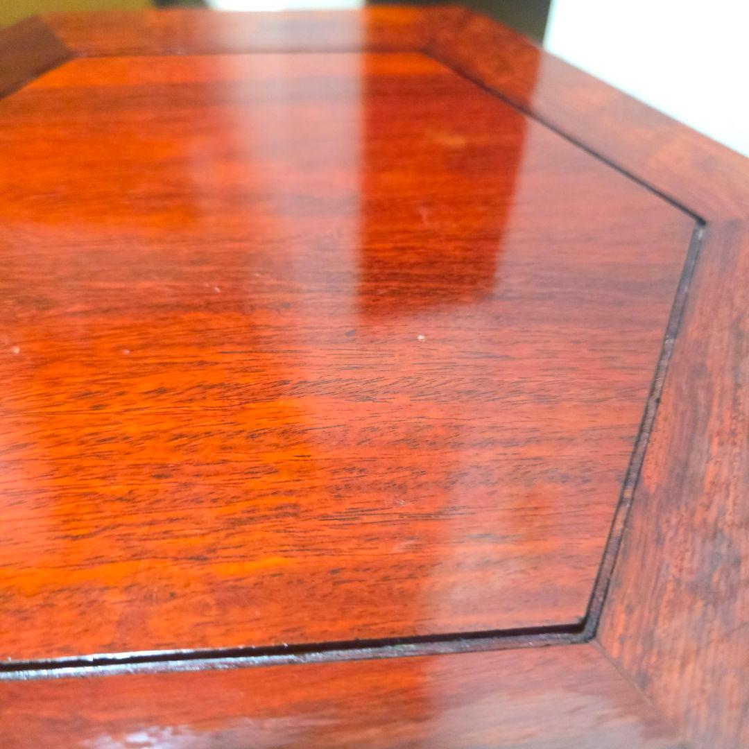 107【アンティーク】花梨 李朝様式 花台 盆栽卓 高卓 飾り台 猫足【匿名配送