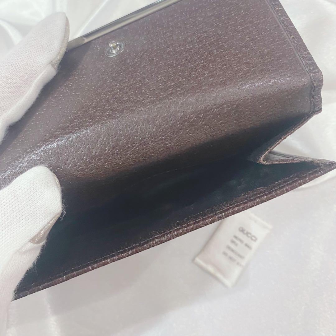 【GUCCI】二つ折り財布／GGキャンバス／ベージュ&ブラウン