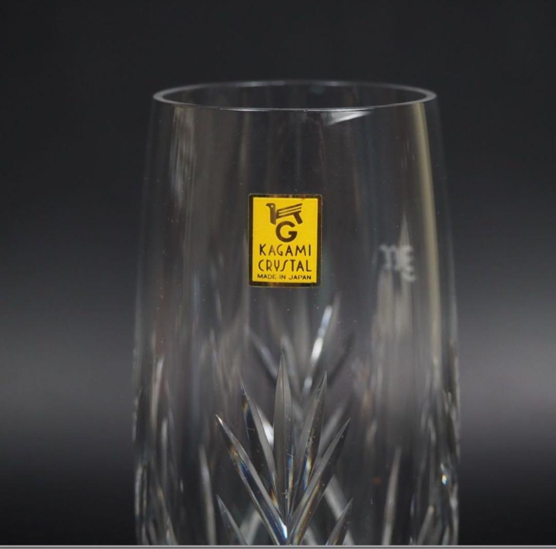 送料無料　カガミクリスタル　江戸切子ワイングラス3P 箱あり　酒器
