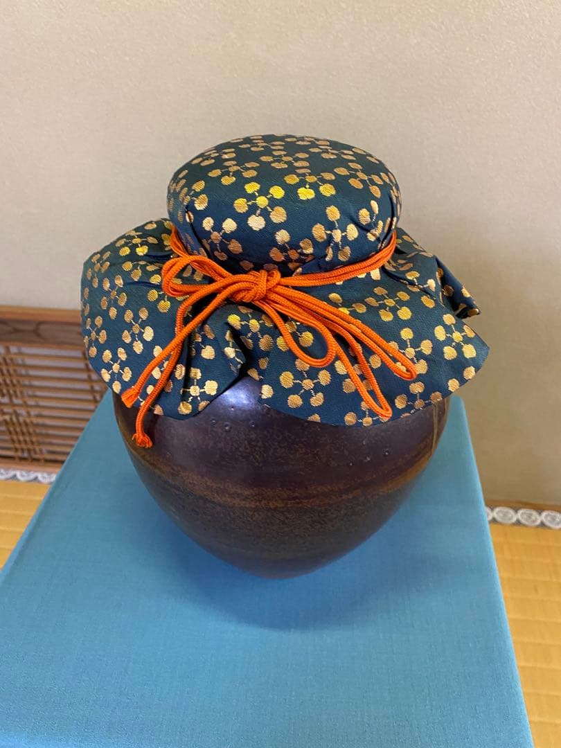 【本日限定】茶道具/市野克作 丹波焼 飾り壺 茶壺 飾網紐 口切茶事 炉開き共箱