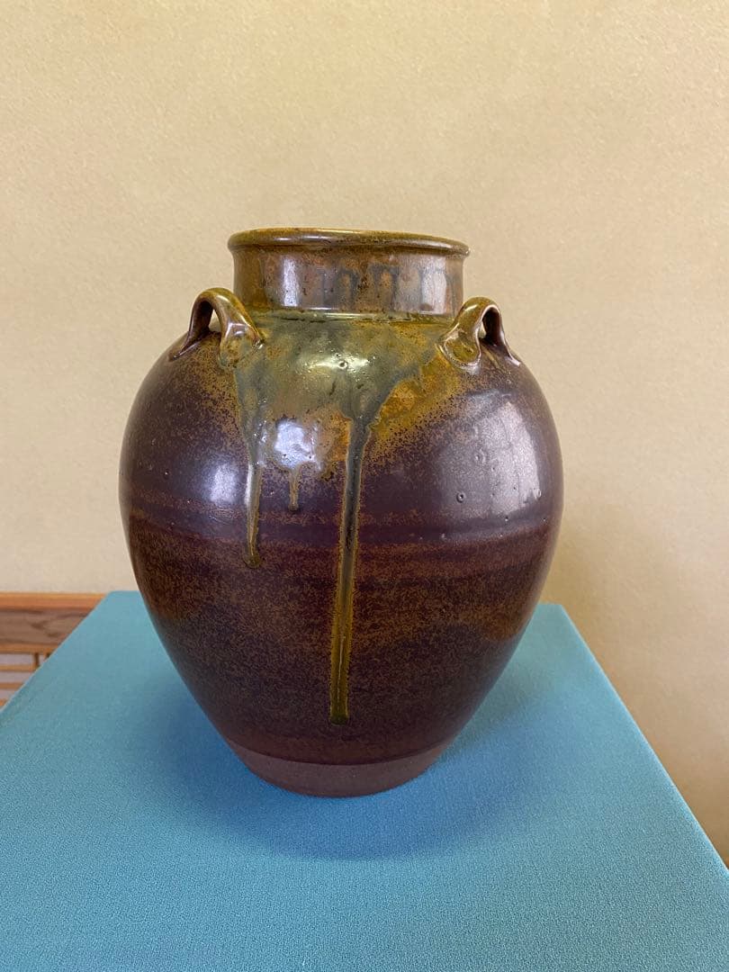 【本日限定】茶道具/市野克作 丹波焼 飾り壺 茶壺 飾網紐 口切茶事 炉開き共箱