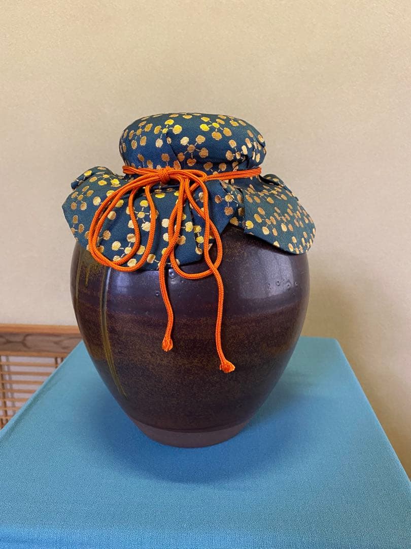 【本日限定】茶道具/市野克作 丹波焼 飾り壺 茶壺 飾網紐 口切茶事 炉開き共箱