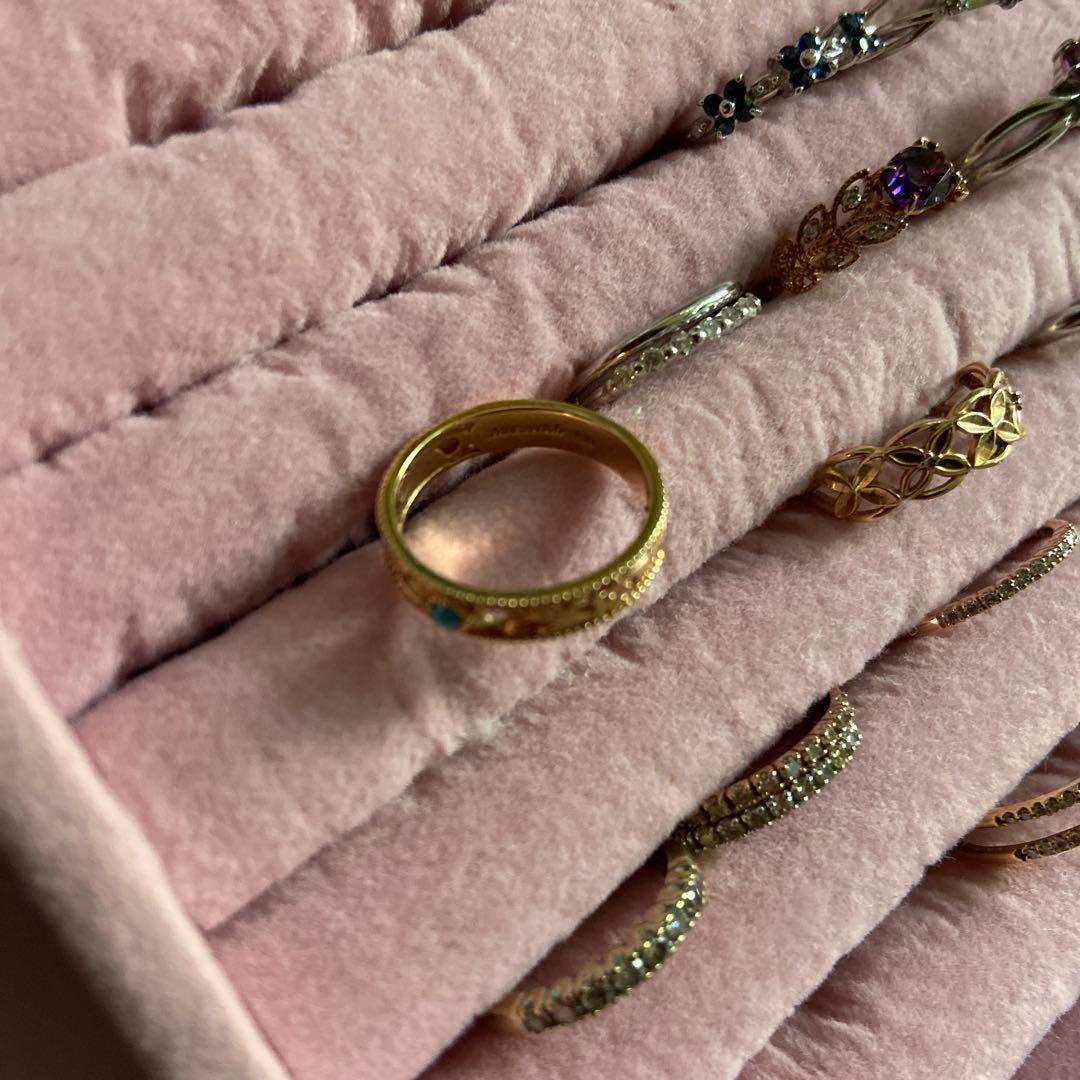 ダウニー、k10 トルコ石透かしリング