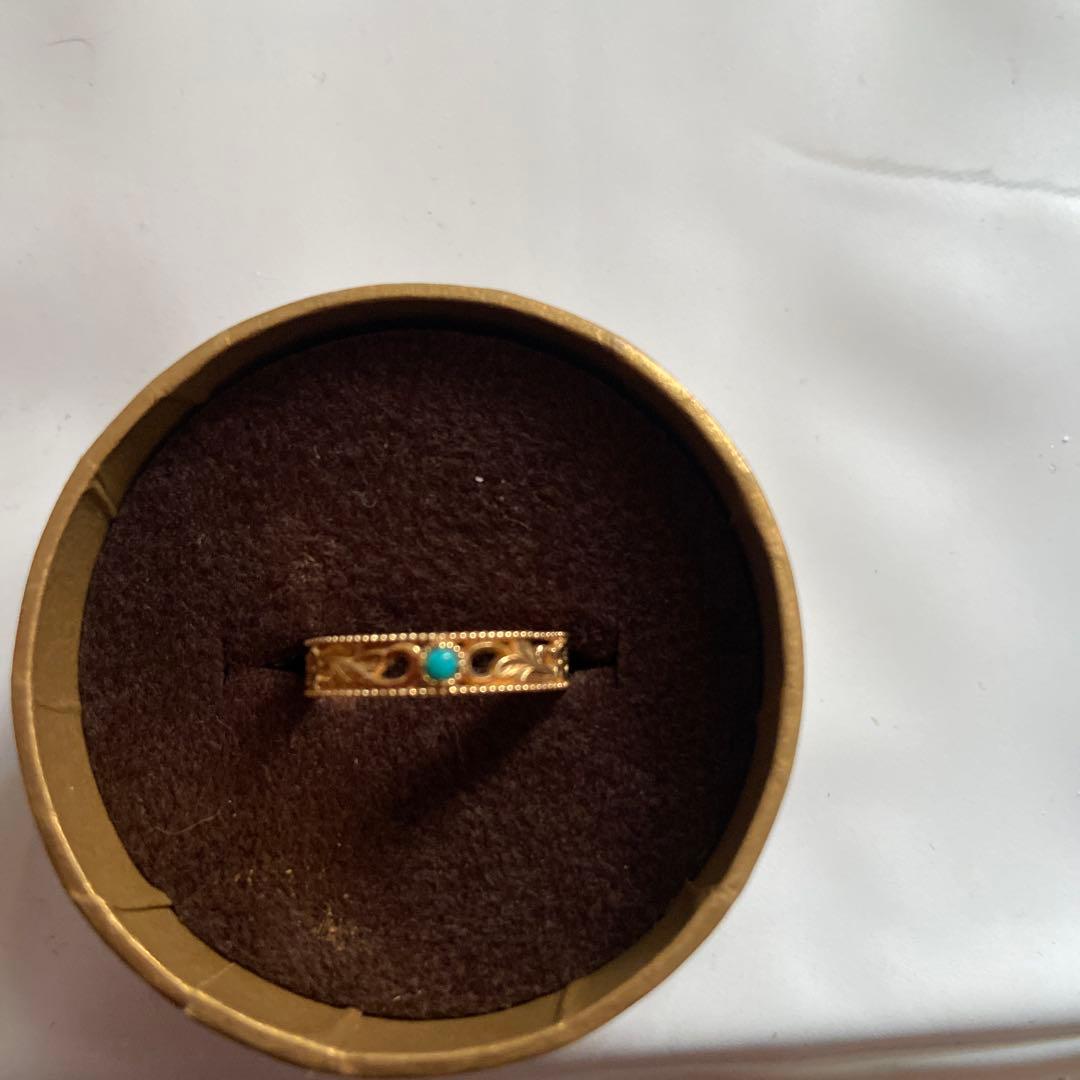 ダウニー、k10 トルコ石透かしリング