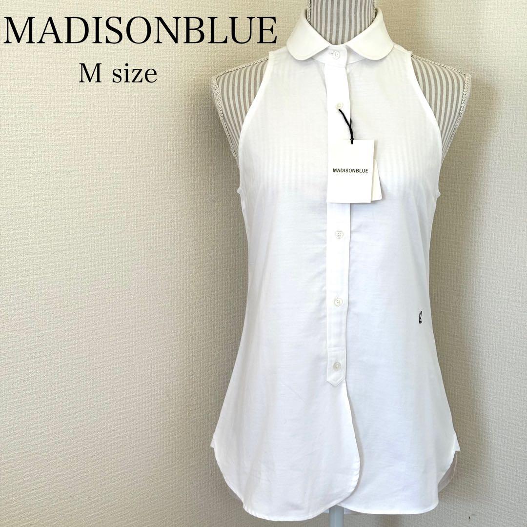 MADISONBLUE マディソンブルー 丸襟 ノースリーブシャツ ホワイト