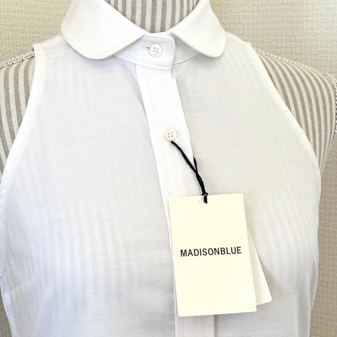 MADISONBLUE マディソンブルー 丸襟 ノースリーブシャツ ホワイト
