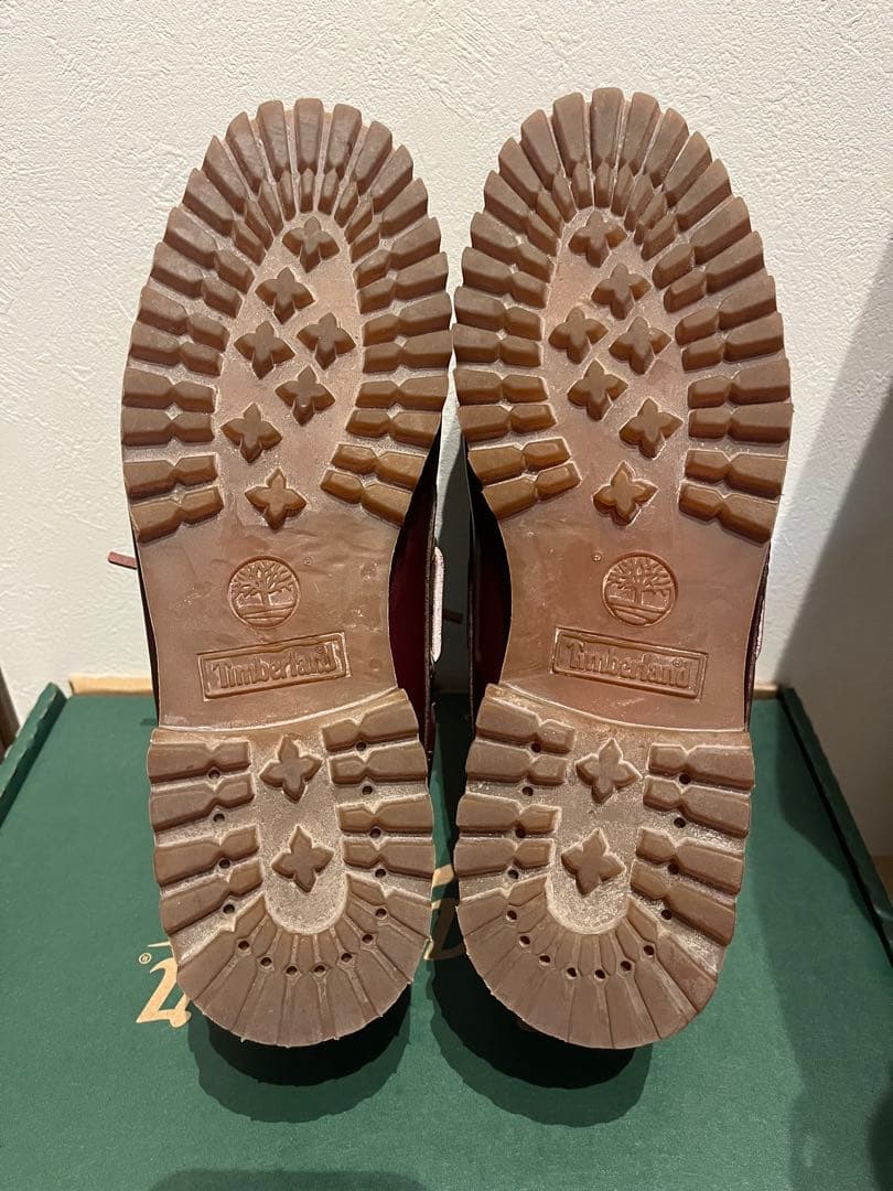 Timberland バーガンディ モカシン・デッキシューズ US7.5