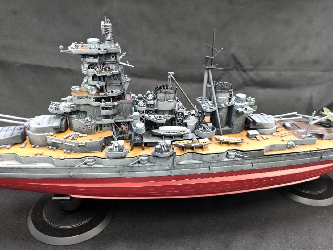フジミ製・高速戦艦榛名1/350　RC改（防水アンプ、プロポ、受信機付属）