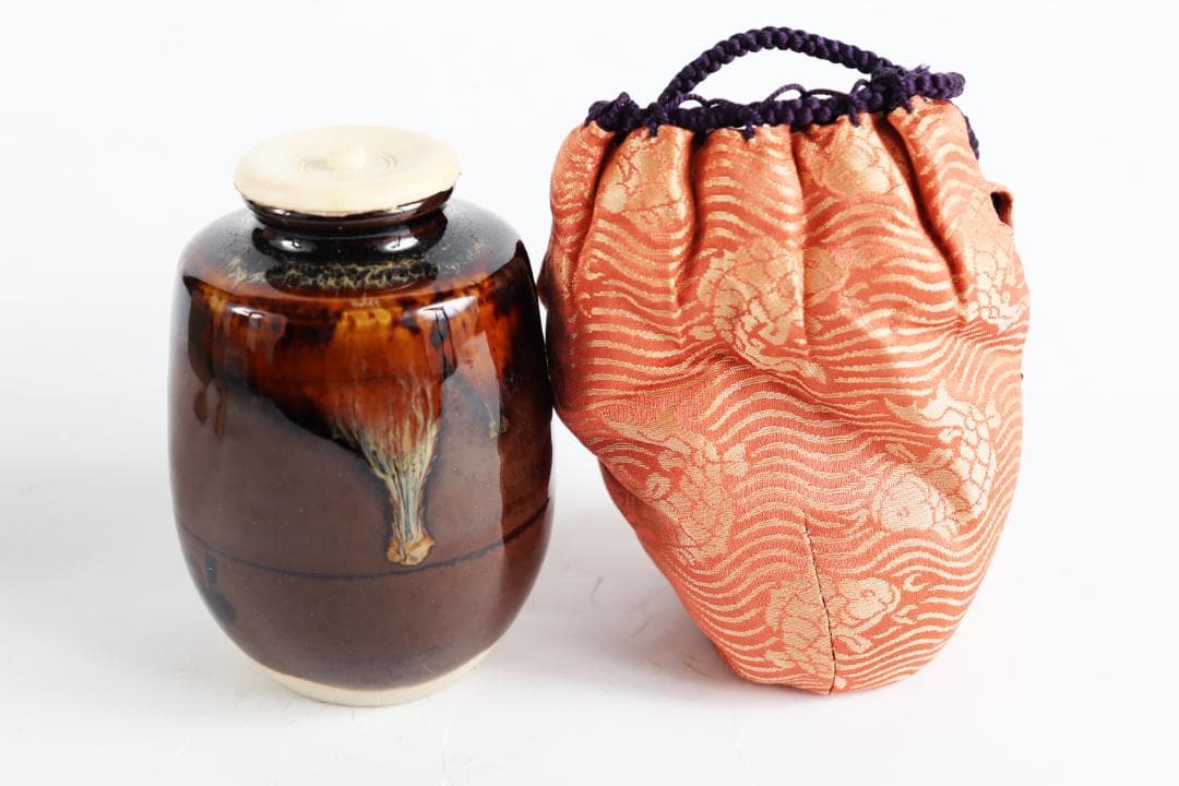 茶道具 肩衝茶入 桶谷定一 共箱