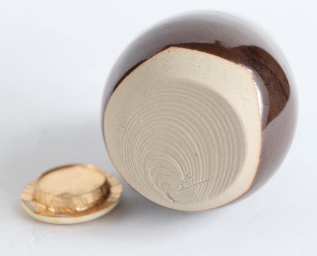 茶道具 肩衝茶入 桶谷定一 共箱