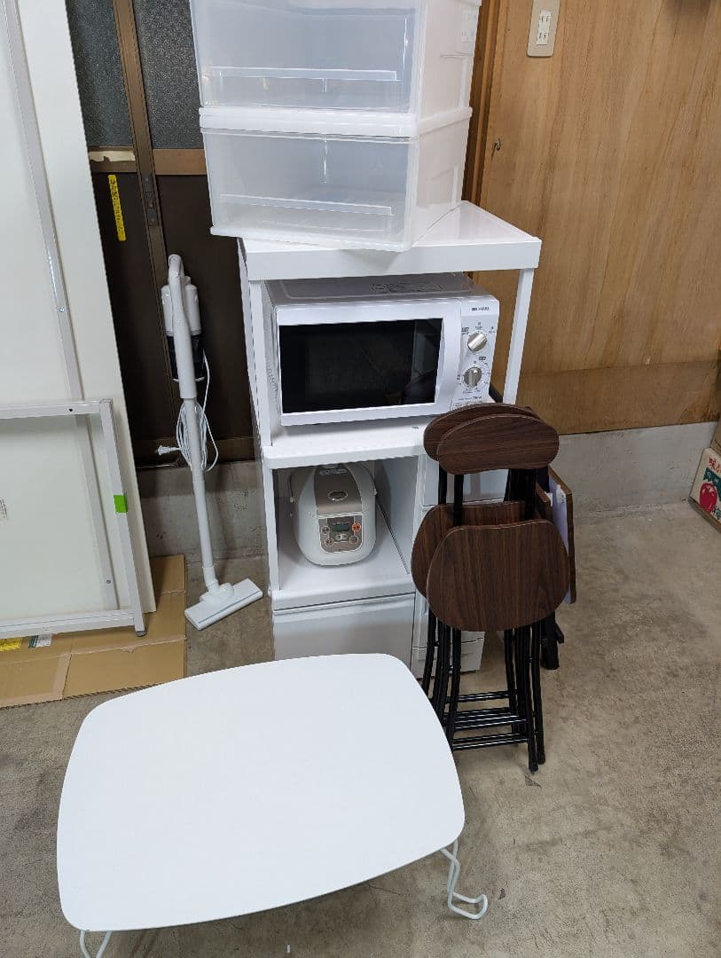 折畳みテーブル・チェア2脚set +3,000円 キッチンラック+5,000円