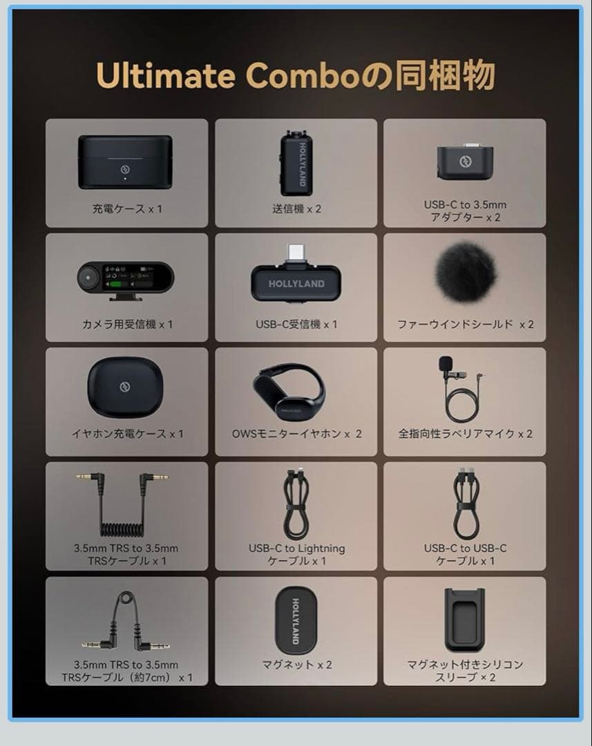 配信機器・PA機器・レコーディング機器 Hollyland LARK MAX 2 Ultimate Combo