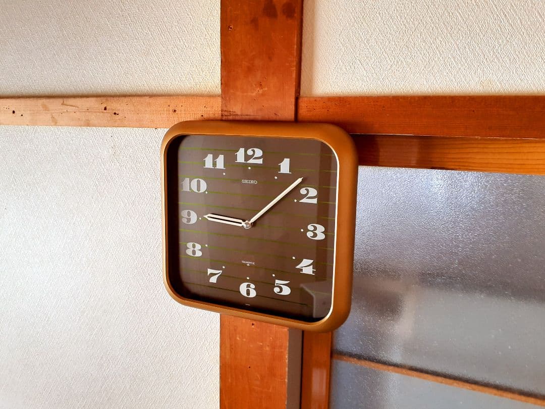 70's　SEIKO　掛け時計　ミッドセンチュリー　ビンテージ　レトロ　ブラウン