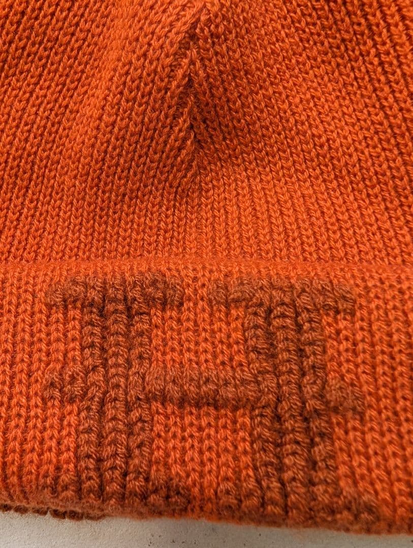 【正規品】HERMES エルメス カシミア100% ニット帽 ビーニー オレンジ