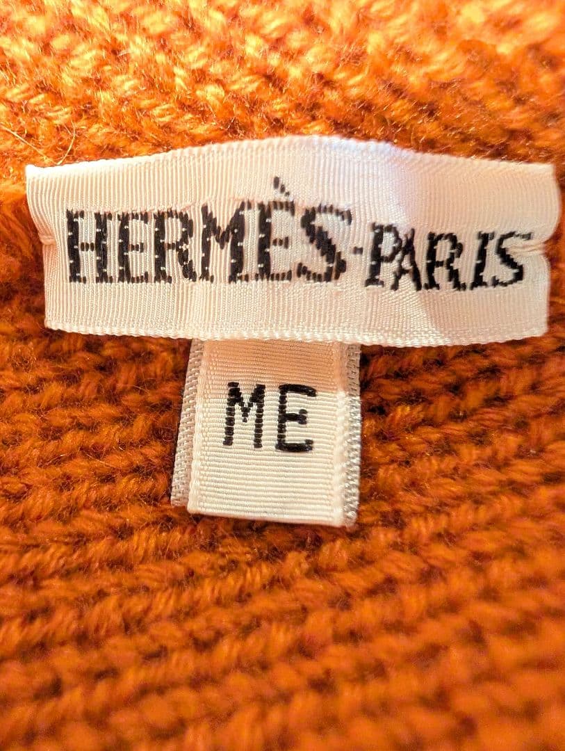 【正規品】HERMES エルメス カシミア100% ニット帽 ビーニー オレンジ