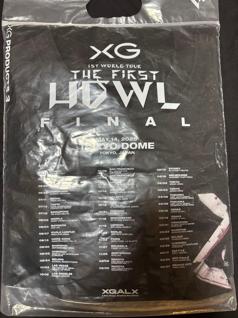 XG The first HOWL FINAL ツアーTシャツ　XLサイズ限定品