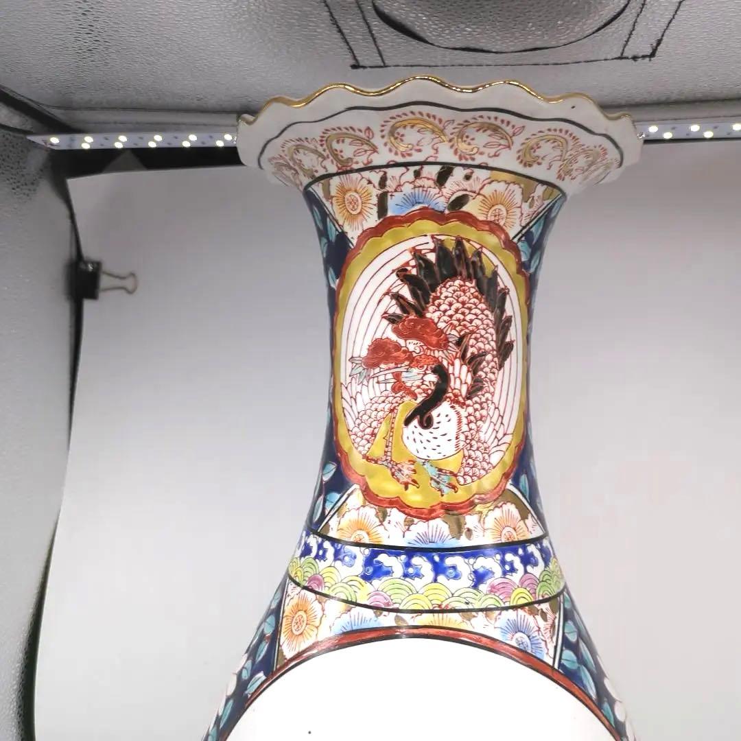 飾り壺　大壺　有田焼き　美人　武士　松　七福神花瓶　金彩　色絵　古美術　骨董