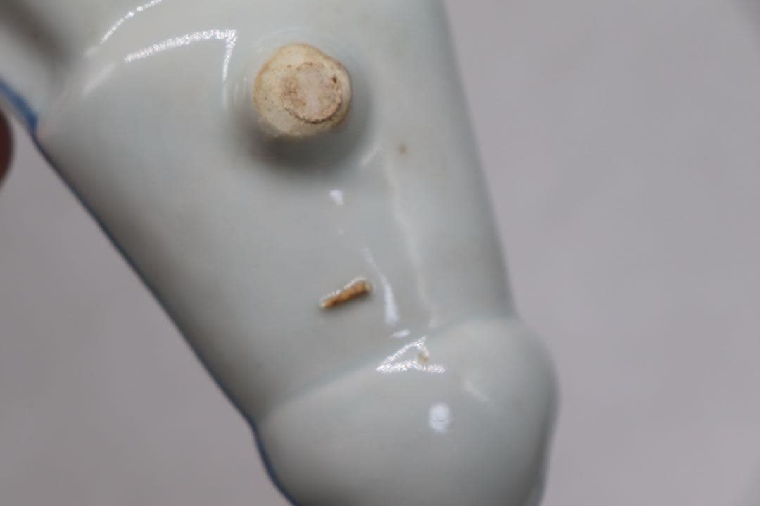 古染　半開き扇子型向付5点　山水人物紋　足付　送料込み251002