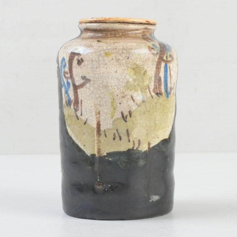 茶道具　尾形乾山　草文　茶入　仕覆付　裏千家八代　又玄斎極め箱　D 9466