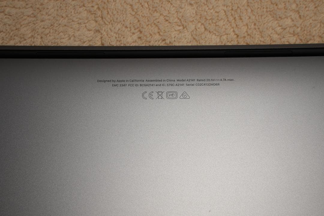 MacBook Pro 16インチ/2019/i7/32GB/1TB