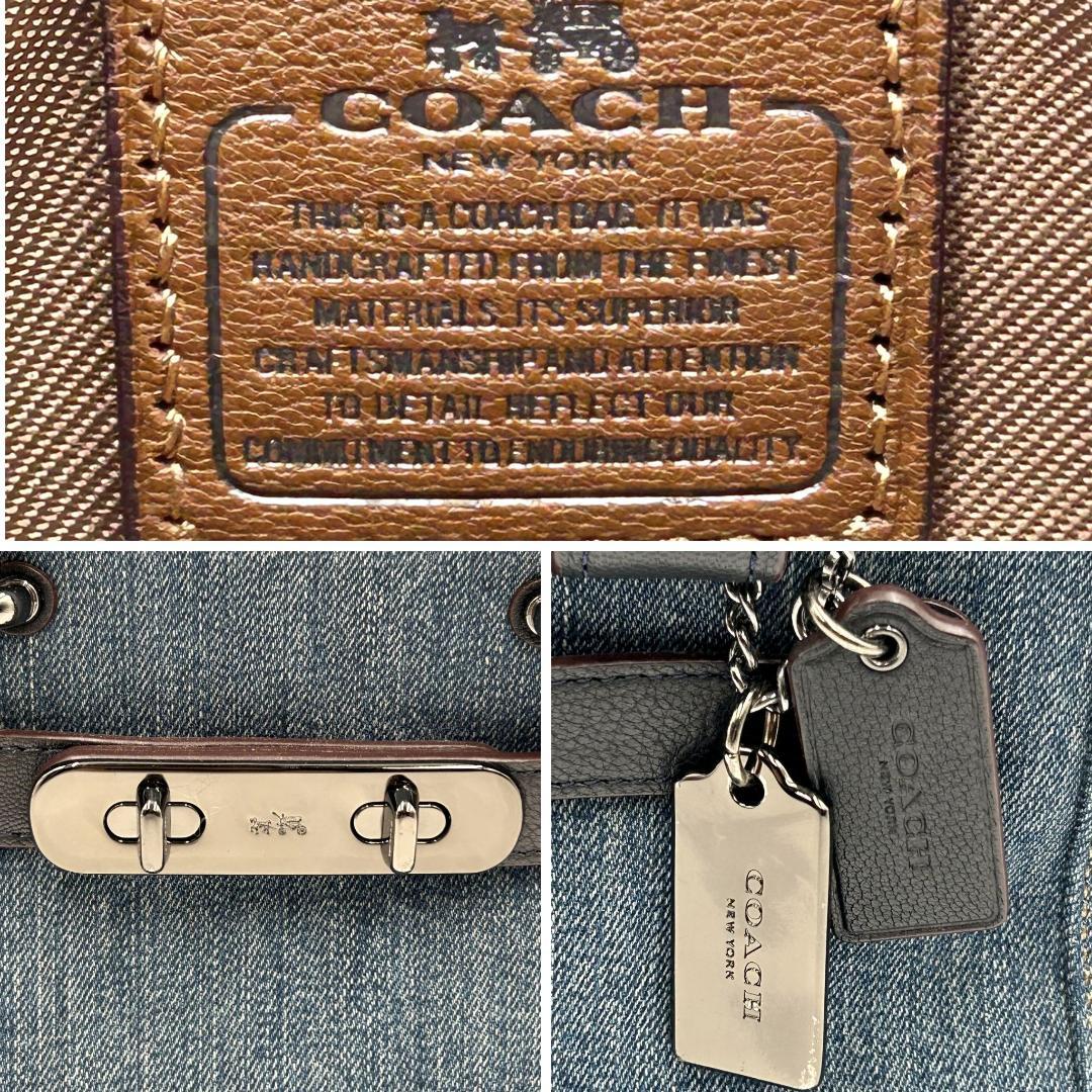 美品✨coach コーチ スワッガー27 ハンドバッグ デニム レザー 2way