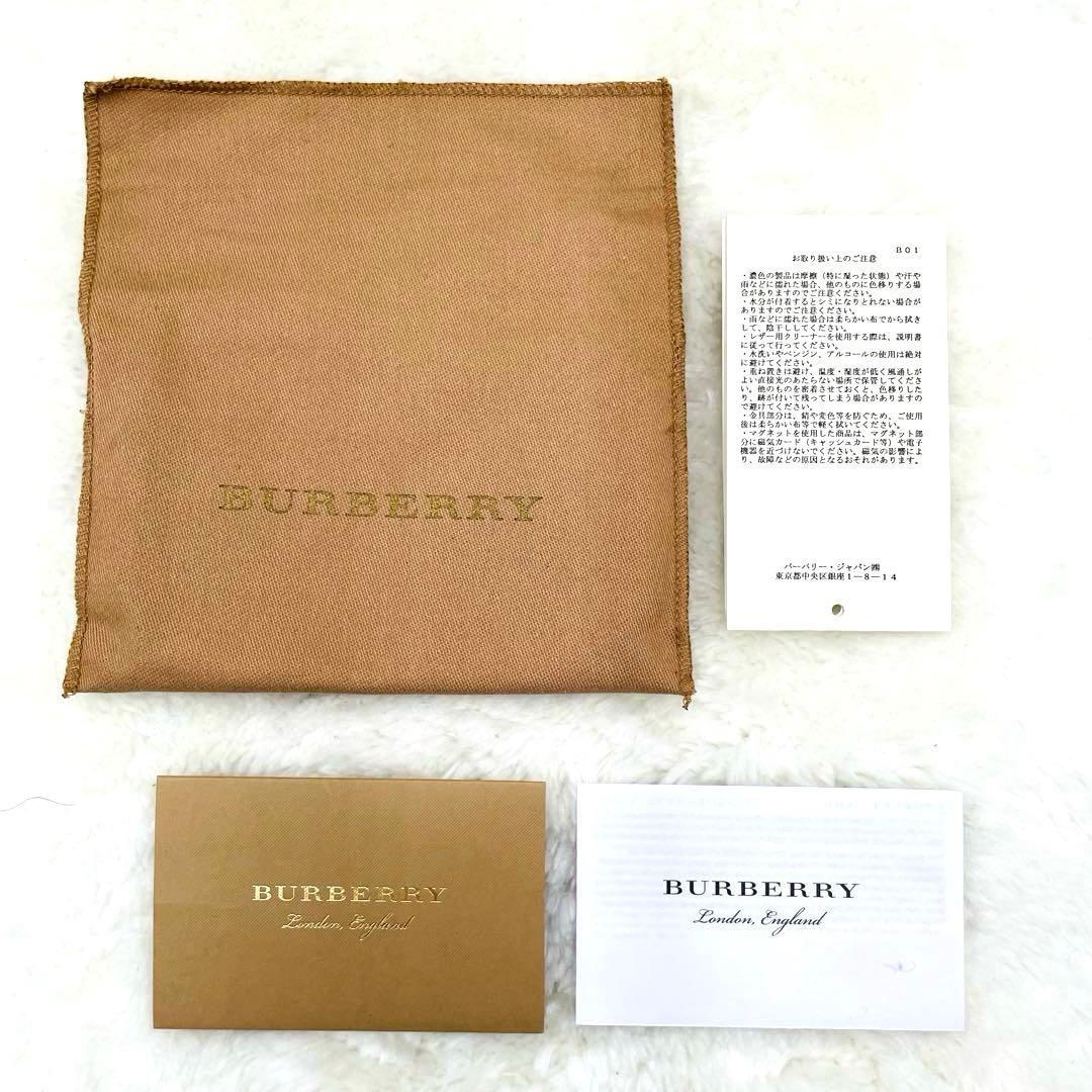 未使用級 バーバリー 財布 ケース ラウンドファスナー ブラック 付属品有