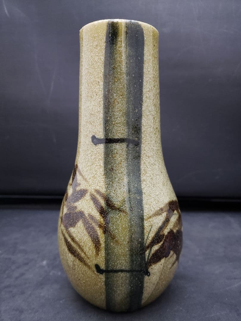 絵唐津皆具　古川華山作　清寂　茶道具　水指　建水　蓋置　花器　竹柄