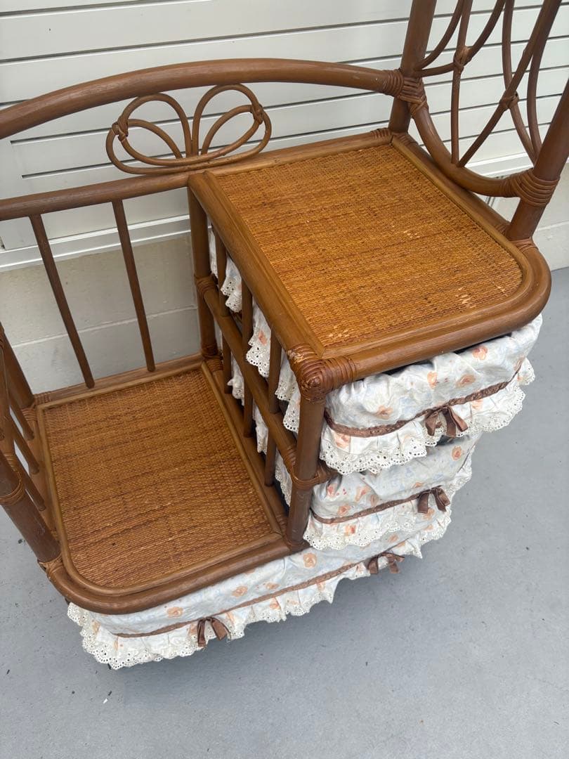 籠製　ラタン　チェスト　ハンガーラック