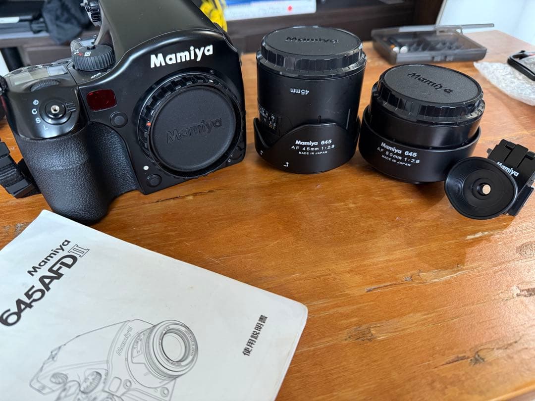 フィルムカメラ Mamiya 645 AFD ii, 80mm, 45mm, Magnifier