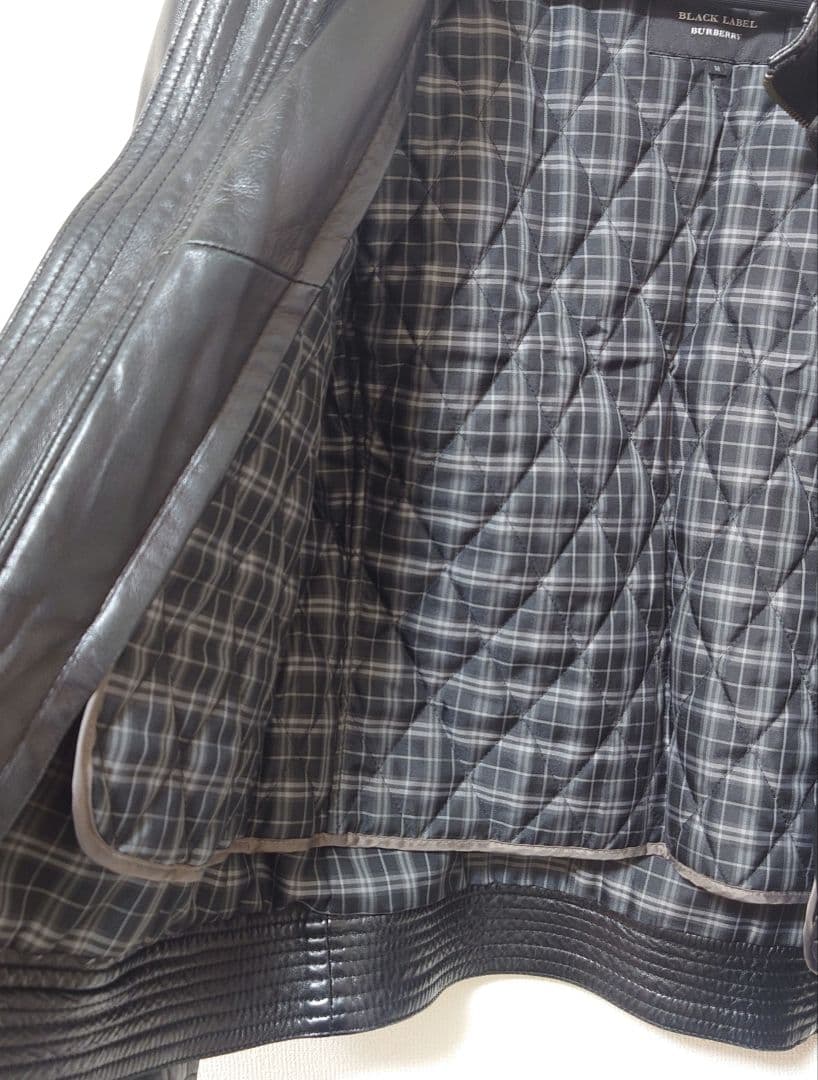 BURBERRY BLACK LABEL ラムレザーシングルライダースジャケット