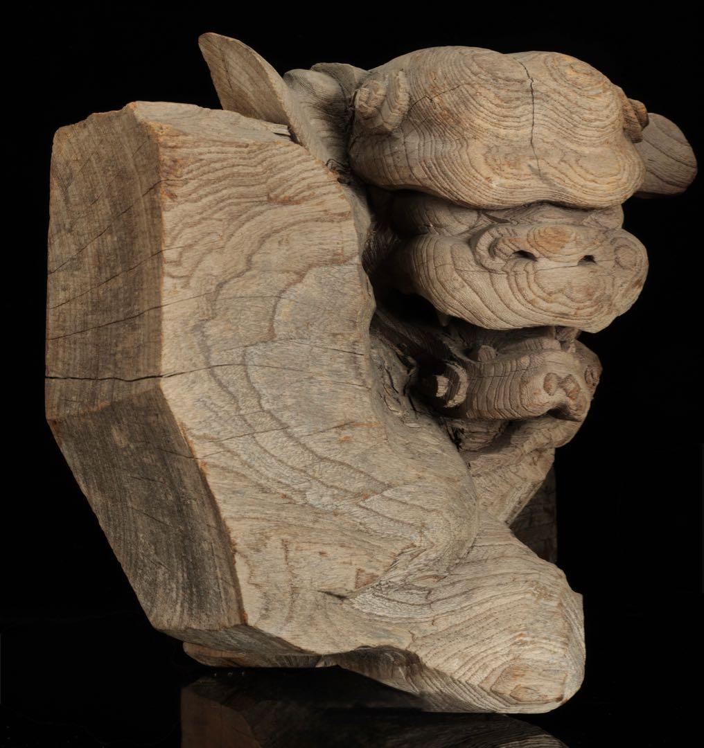 石川雲蝶 木彫 獅子木鼻 阿吽 一対 仏教美術 彫刻 神社仏閣 古美術 骨董品